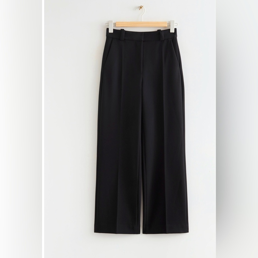 & Other Stories Tailored Black Wide-Leg Trousers